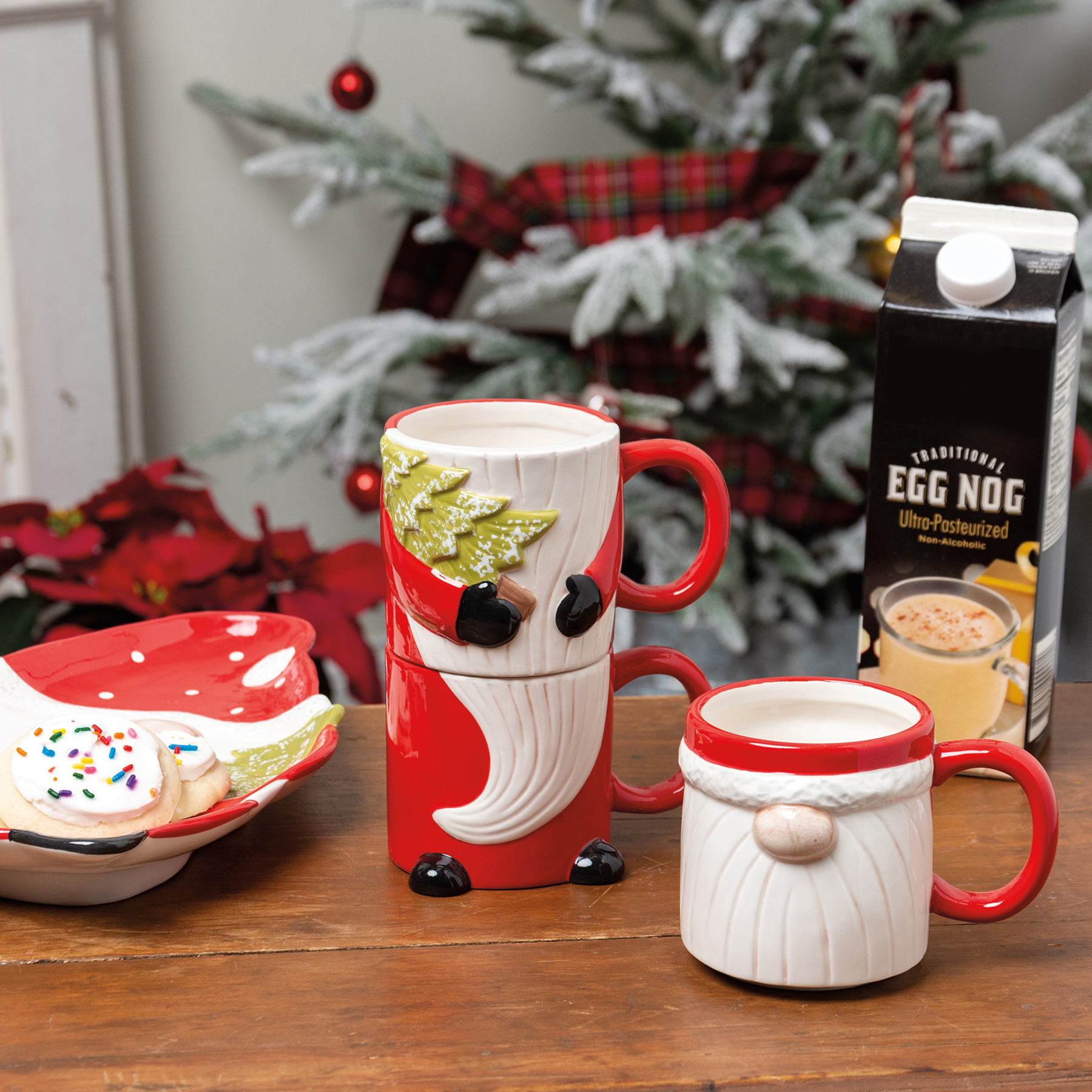 Stacking Santa Mug Set Primitives By Kathy