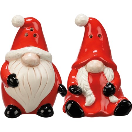 Santa Salt and Pepper Shakers - Ceramic, Plastic