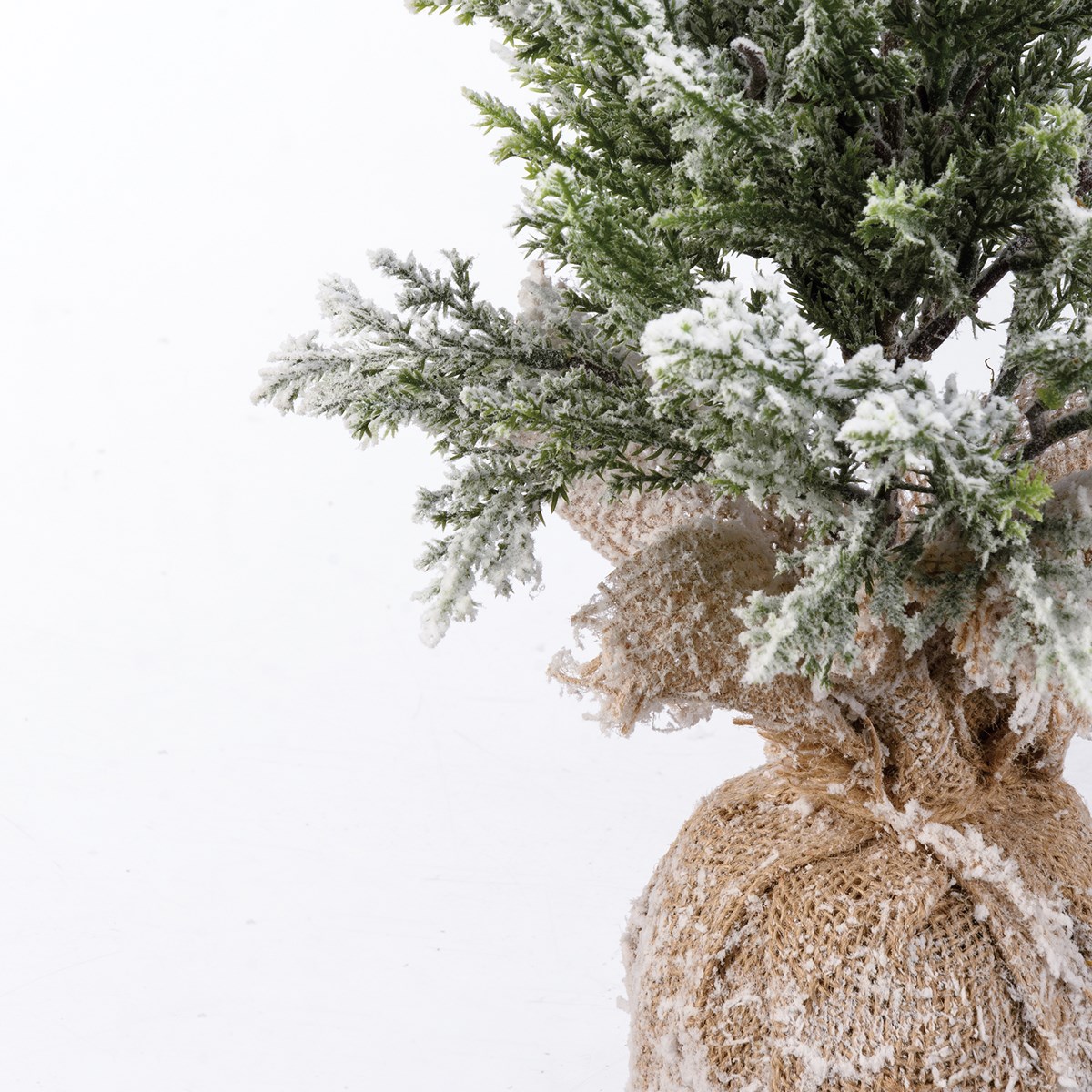 Snowy Topiary Medium Tree - Plastic, Wire, Burlap, Flocking
