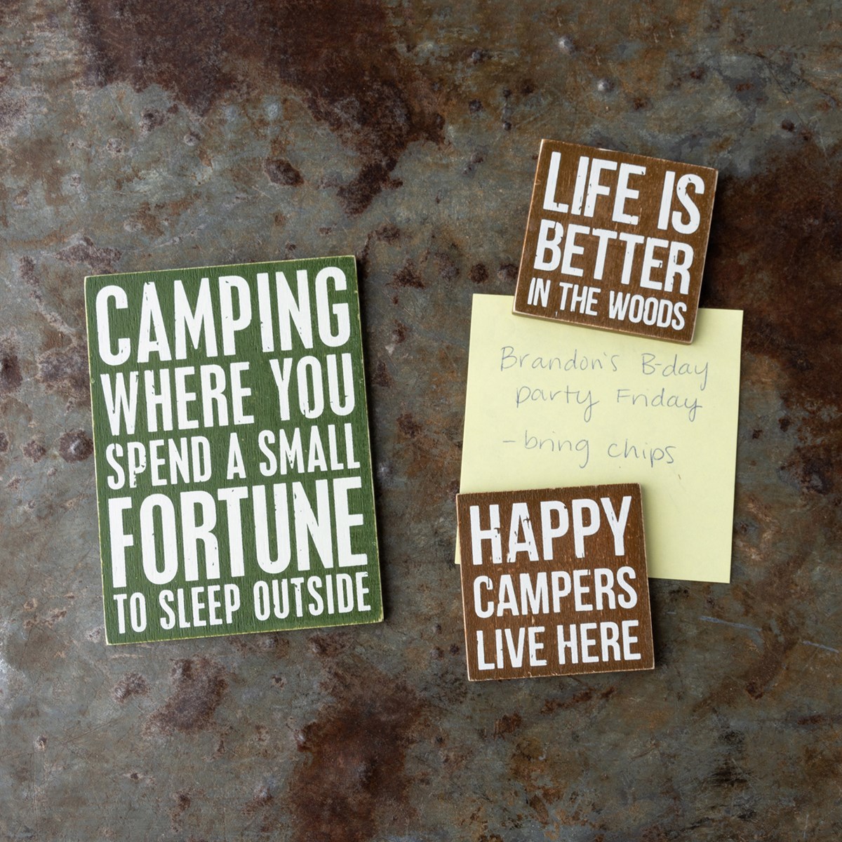 Happy Campers Magnet Set - Wood, Metal, Magnet