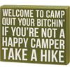 Welcome To Camp Box Sign - Wood