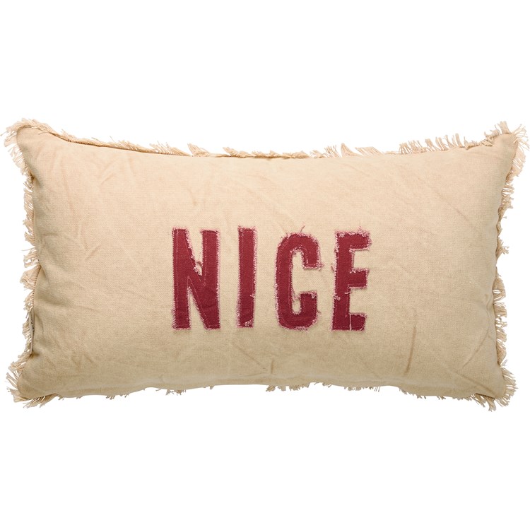 Naughty Nice Pillow - Canvas, Zipper