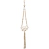 Plant Hanger - Beaded Macrame - 9.50" Diameter x 41.50" - Cotton, Polyester, Wood