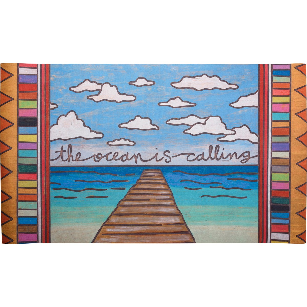 Rug - The Ocean Is Calling - 34" x 20" - Polyester, PVC skid-resistant backing