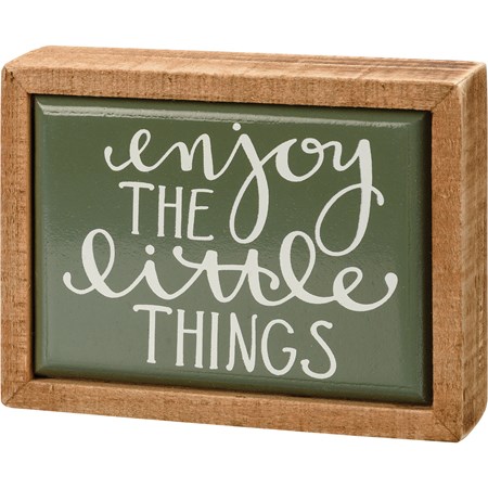 Enjoy The Little Things Box Sign Mini - Wood