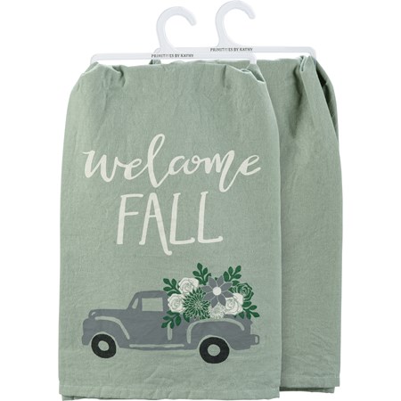 Welcome Fall Truck Kitchen Towel - Cotton