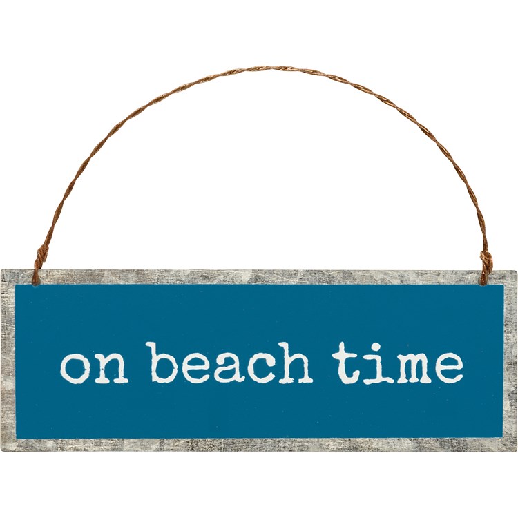 Ornament - On Beach Time - 5" x 1.75" - Metal, Wire