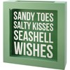 Shell Holder - Sandy Toes Seashell Wishes - 10" x 10" x 2.50" - Wood, Glass