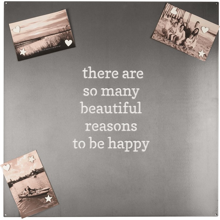 Beautiful Reasons To Be Happy Magnet Board - Metal, Magnet