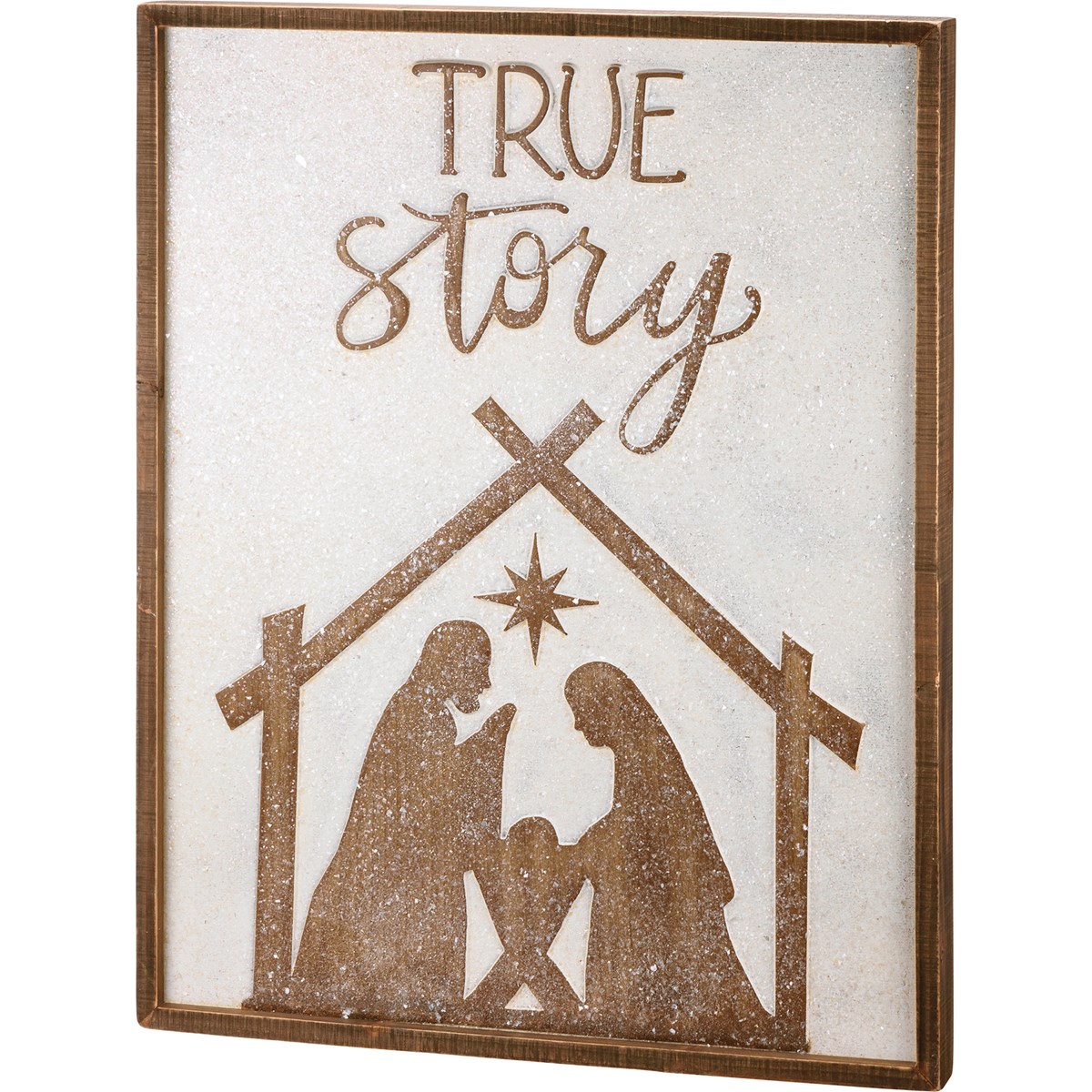 True Story Inset Box Sign - Wood, Mica