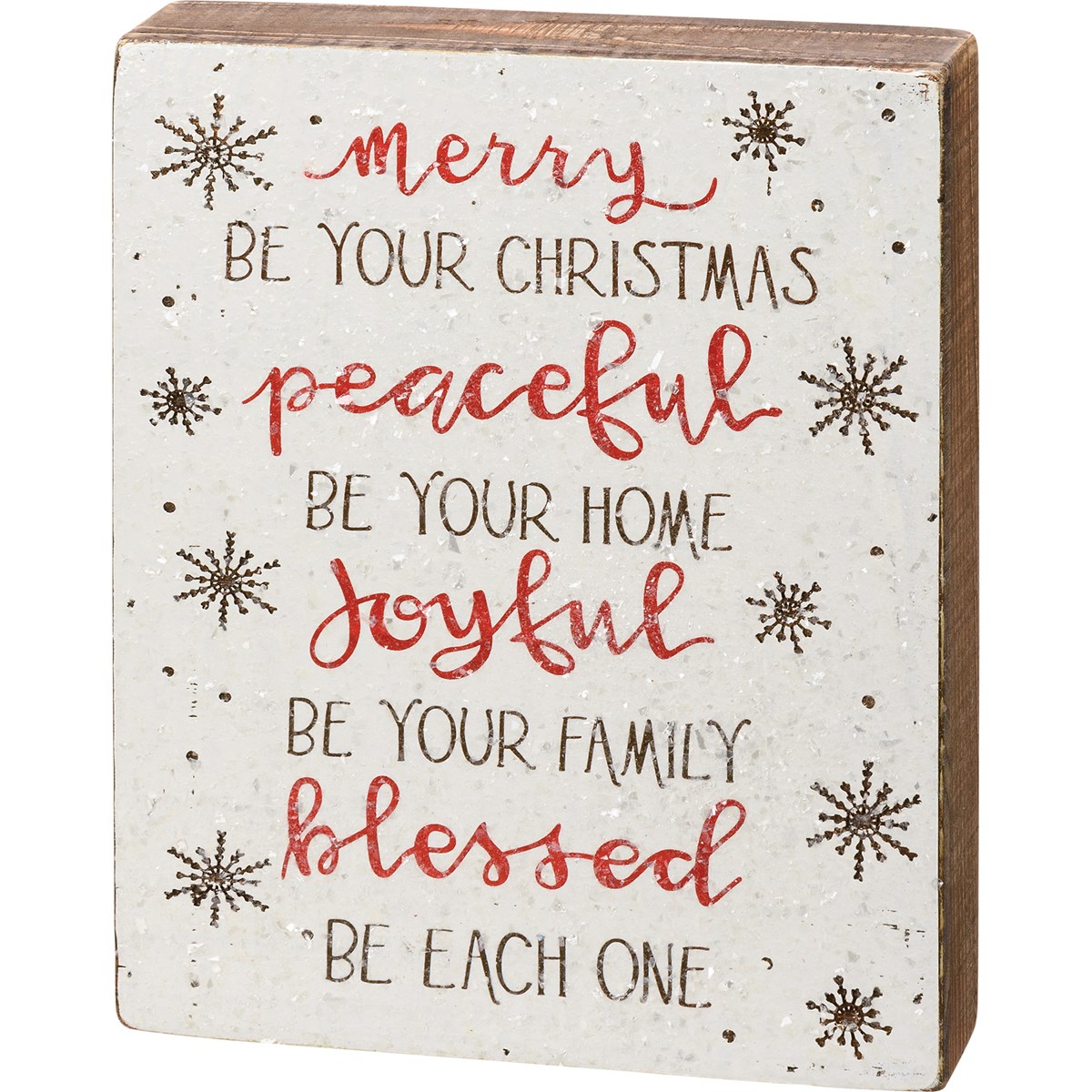 Merry Be Your Christmas Box Sign - Wood, Mica