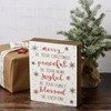 Merry Be Your Christmas Box Sign - Wood, Mica