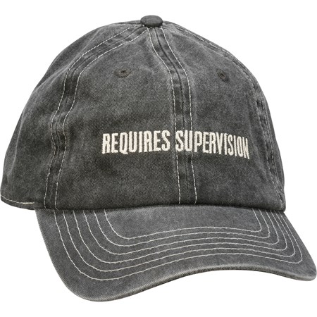 Baseball Cap - Requires Supervision - One Size Fits Most - Cotton, Metal
