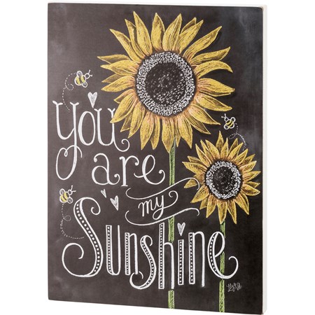 Chalk Sign - You Are My Sunshine - 17.50" x 24" x 1.75" - Wood, Paper