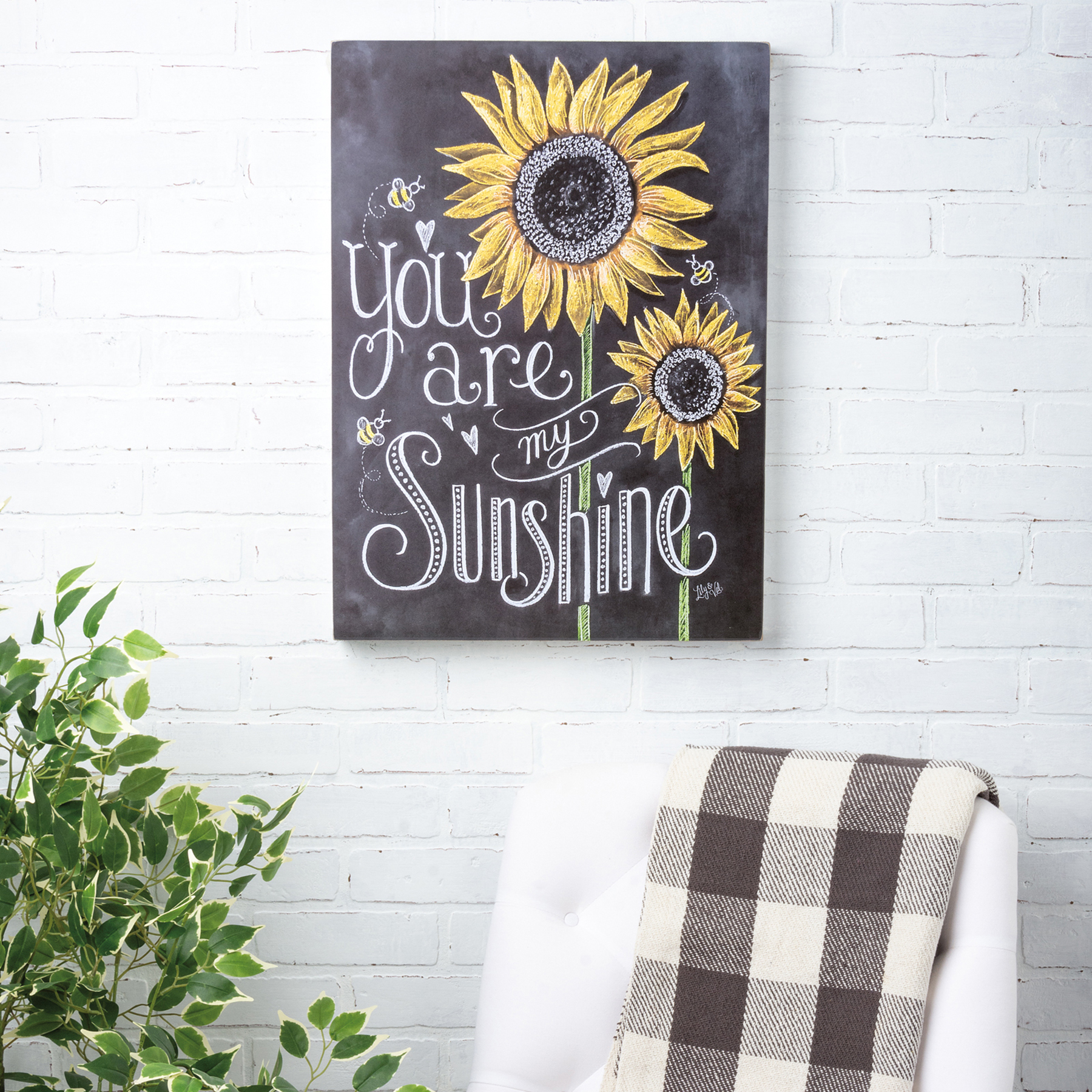 Farmhouse Kitchen Signs Wall Decor Funny Kitchen Wall Art-Kitchen is The  Heart of The Home-Sunflower Themed Printed Large Wood Signs Kitchen Wall