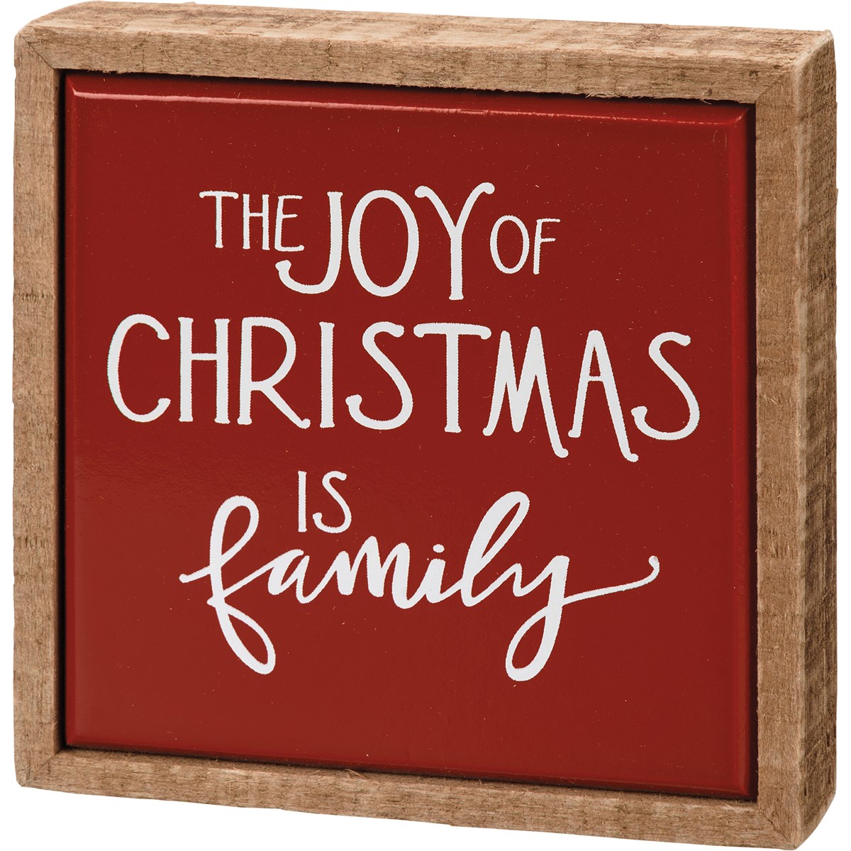 The Joy Of Christmas Is Family Box Sign Mini - Wood