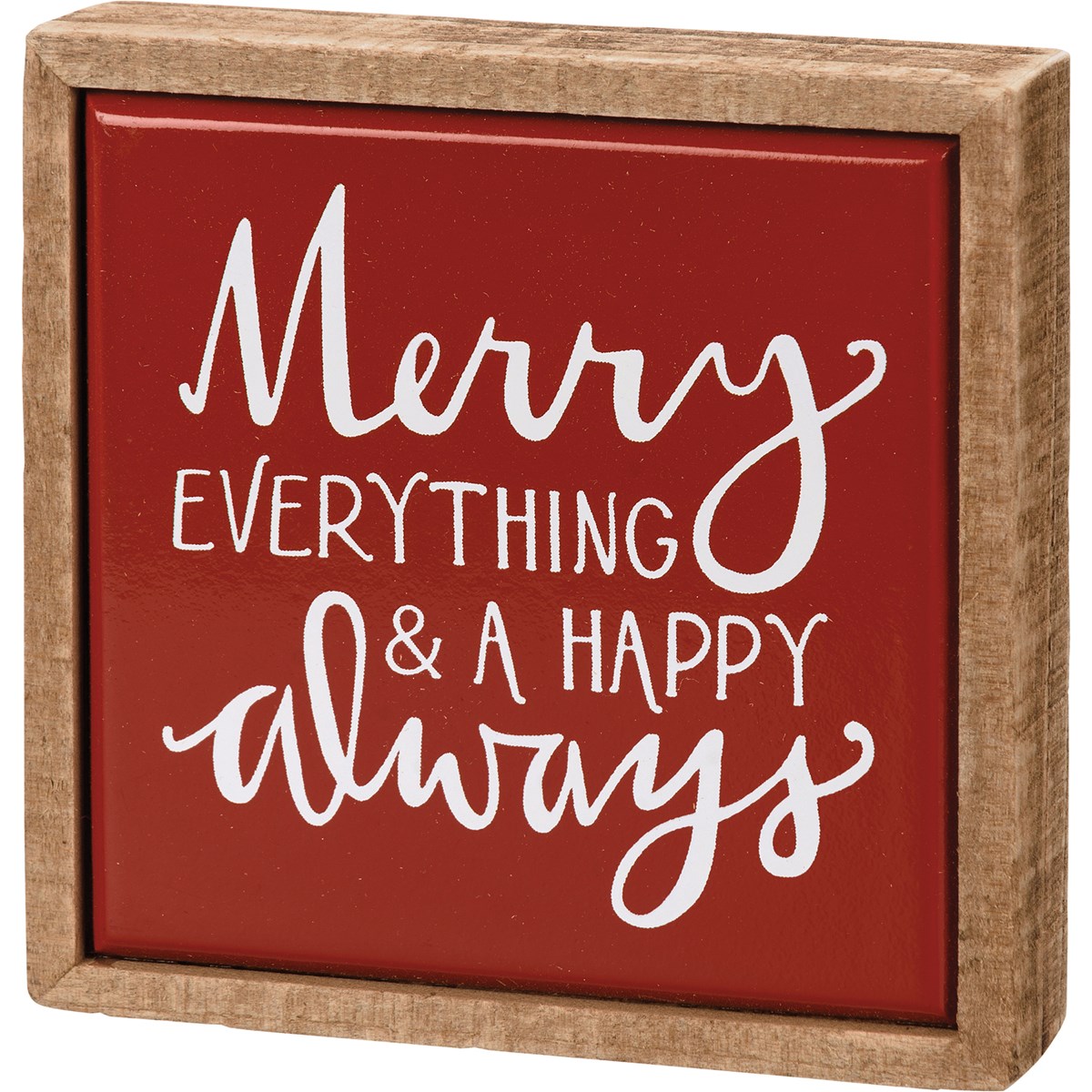 Merry Everything & A Happy Always Box Sign Mini - Wood