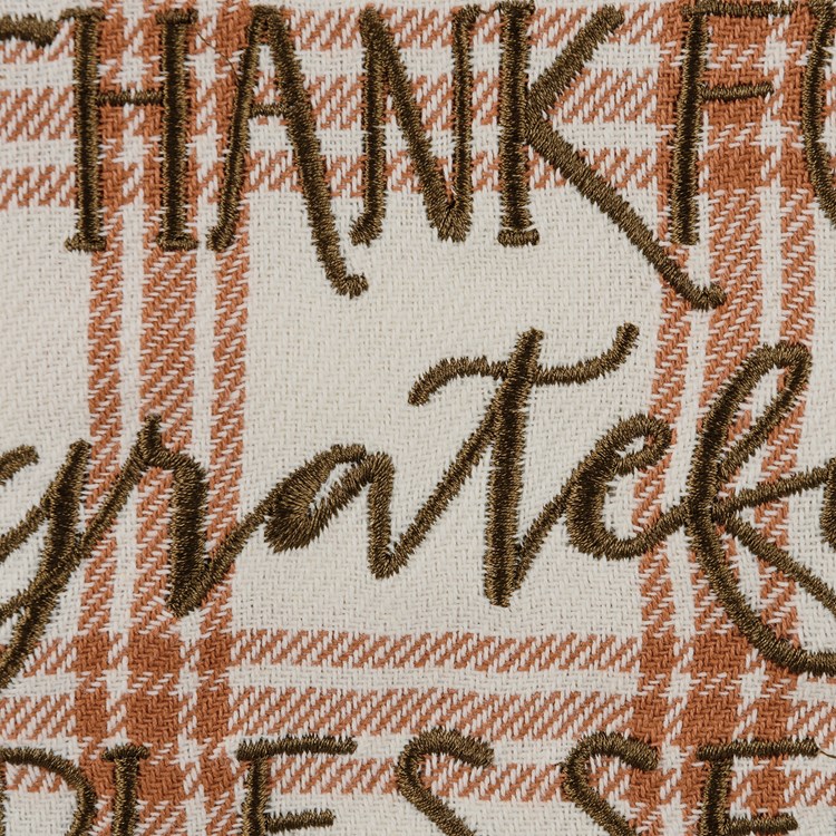 Thankful Grateful Blessed Plaid Kitchen Towel - Cotton