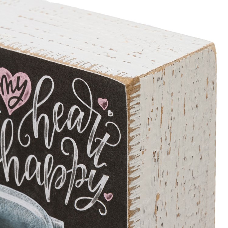 You Bake My Heart Happy Chalk Sign - Wood, Paper