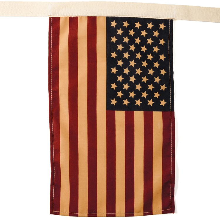 Garland Lg - Primitive Flag - 144" x 10.75" - Cotton