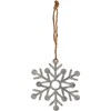 Metal Snowflake Ornament - Metal, Jute