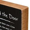 Block Sign - Behind The Door - 4" x 4" x 1" - Wood