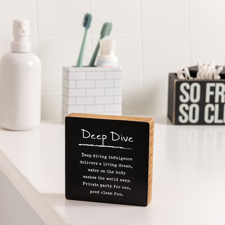Deep Dive Block Sign - Wood