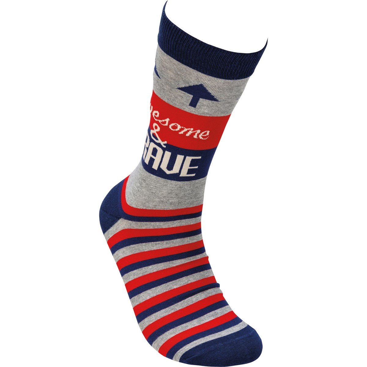 Socks - Awesome & Brave - One Size Fits Most - Cotton, Nylon, Spandex