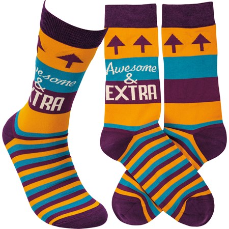 Socks - Awesome & Extra - One Size Fits Most - Cotton, Nylon, Spandex