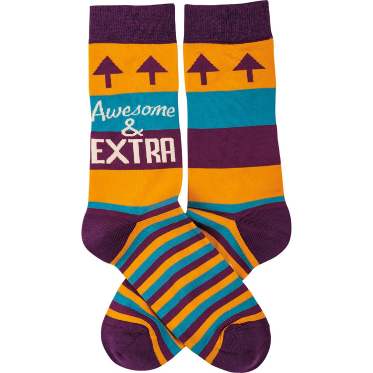 Socks - Awesome & Extra - One Size Fits Most - Cotton, Nylon, Spandex