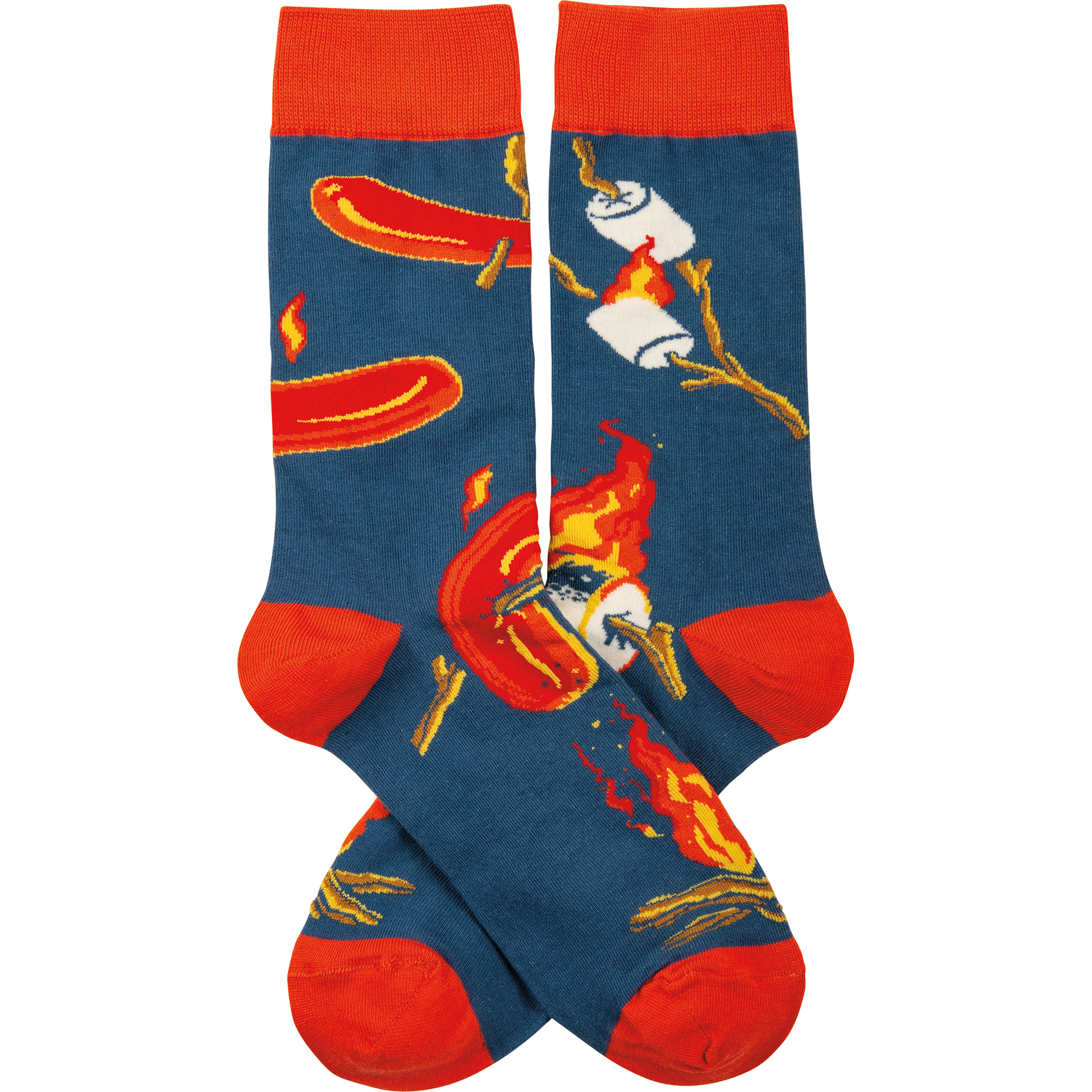 Marshmallow and Hot Dogs Socks Primitives By Kathy