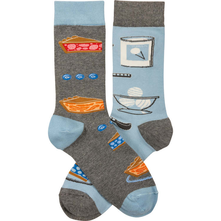 Pie And Ice Cream Socks - Cotton, Nylon, Spandex