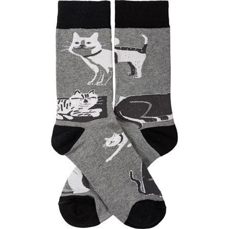 Cat And Dog Socks - Cotton, Nylon, Spandex