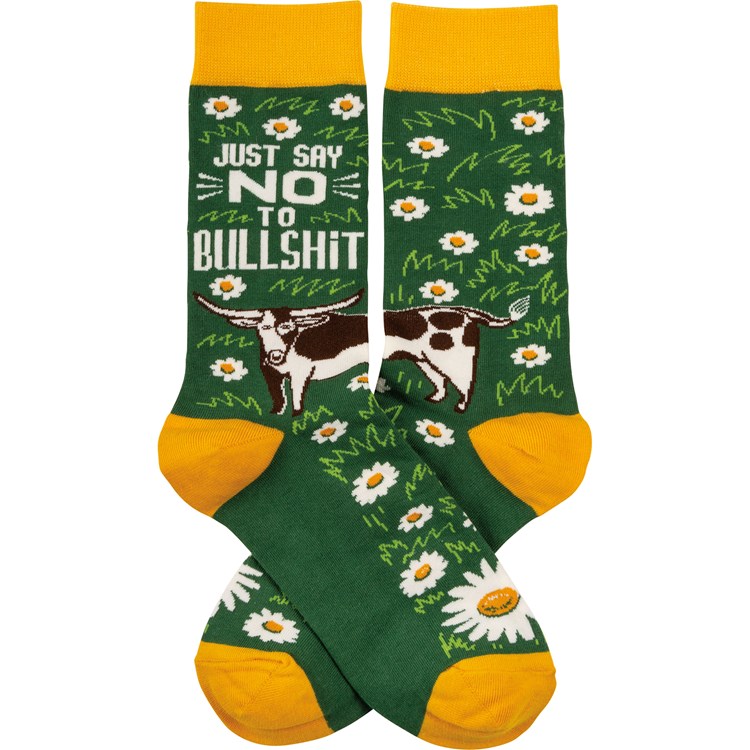 Socks - Just Say No To Bullshit - One Size Fits Most - Cotton, Nylon, Spandex