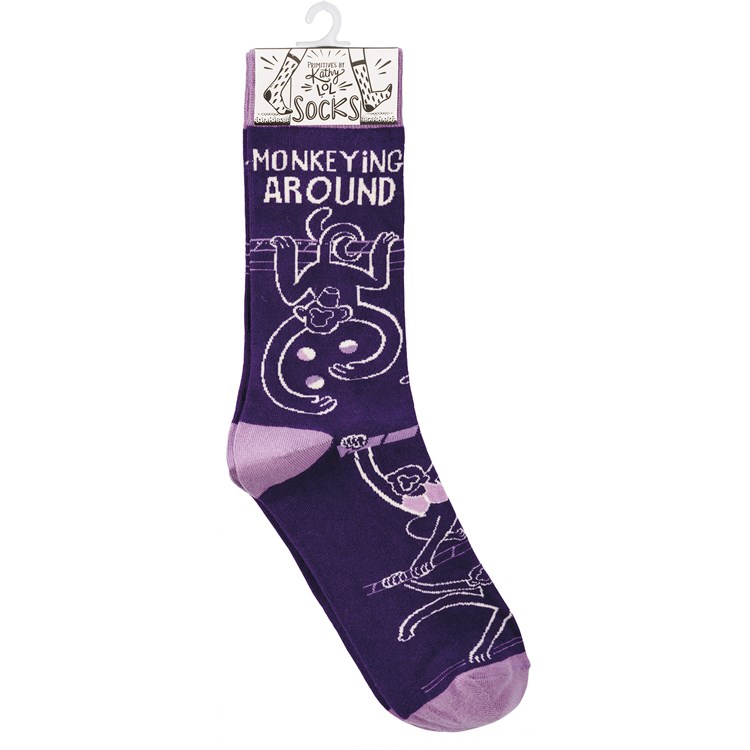 Monkeying Around Socks - Cotton, Nylon, Spandex