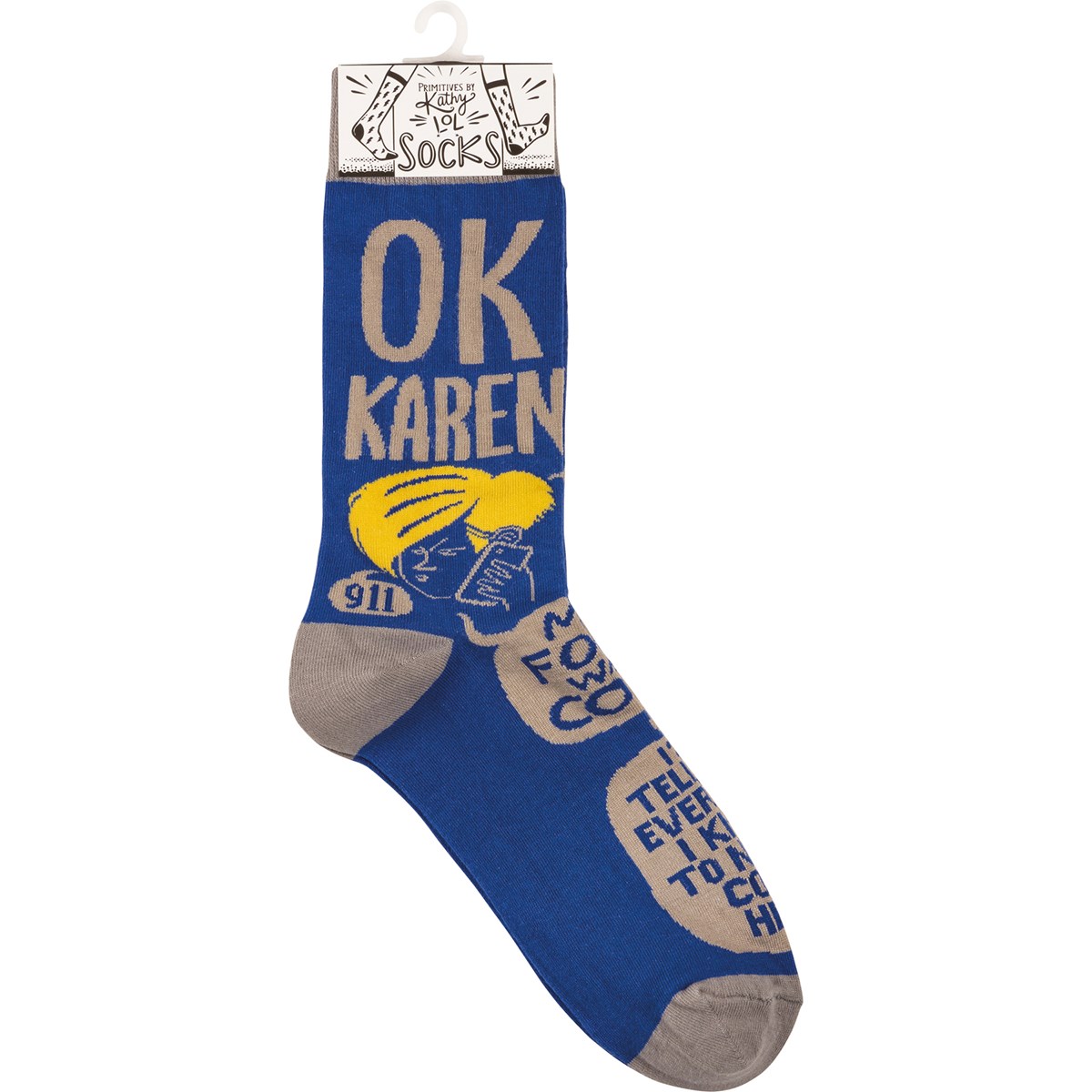 Socks - Ok Karen - One Size Fits Most - Cotton, Nylon, Spandex