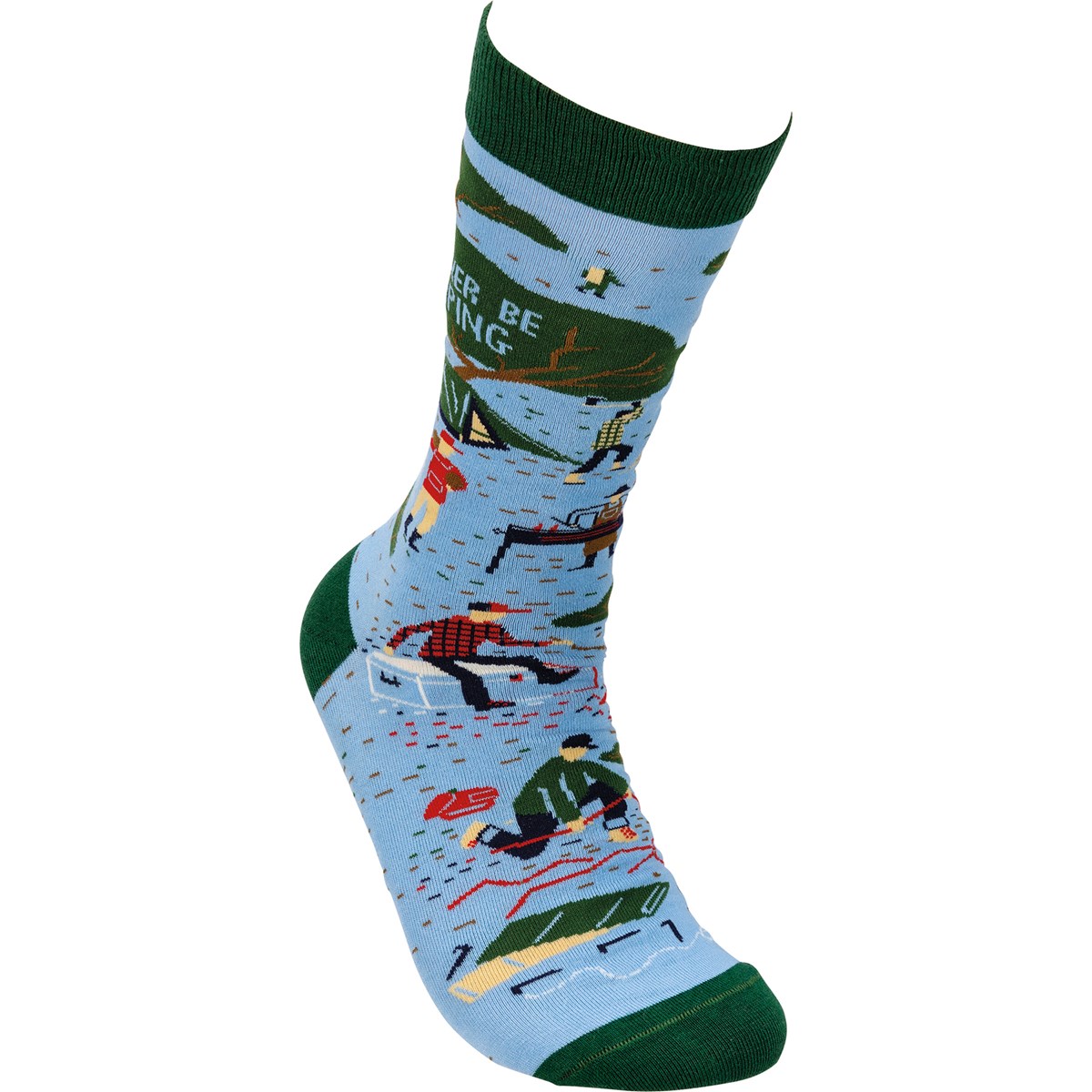 Socks - I'd Rather Be Camping - One Size Fits Most - Cotton, Nylon, Spandex