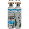 I'd Rather Be Hiking Insulated Bottle - Stainless Steel, Bamboo