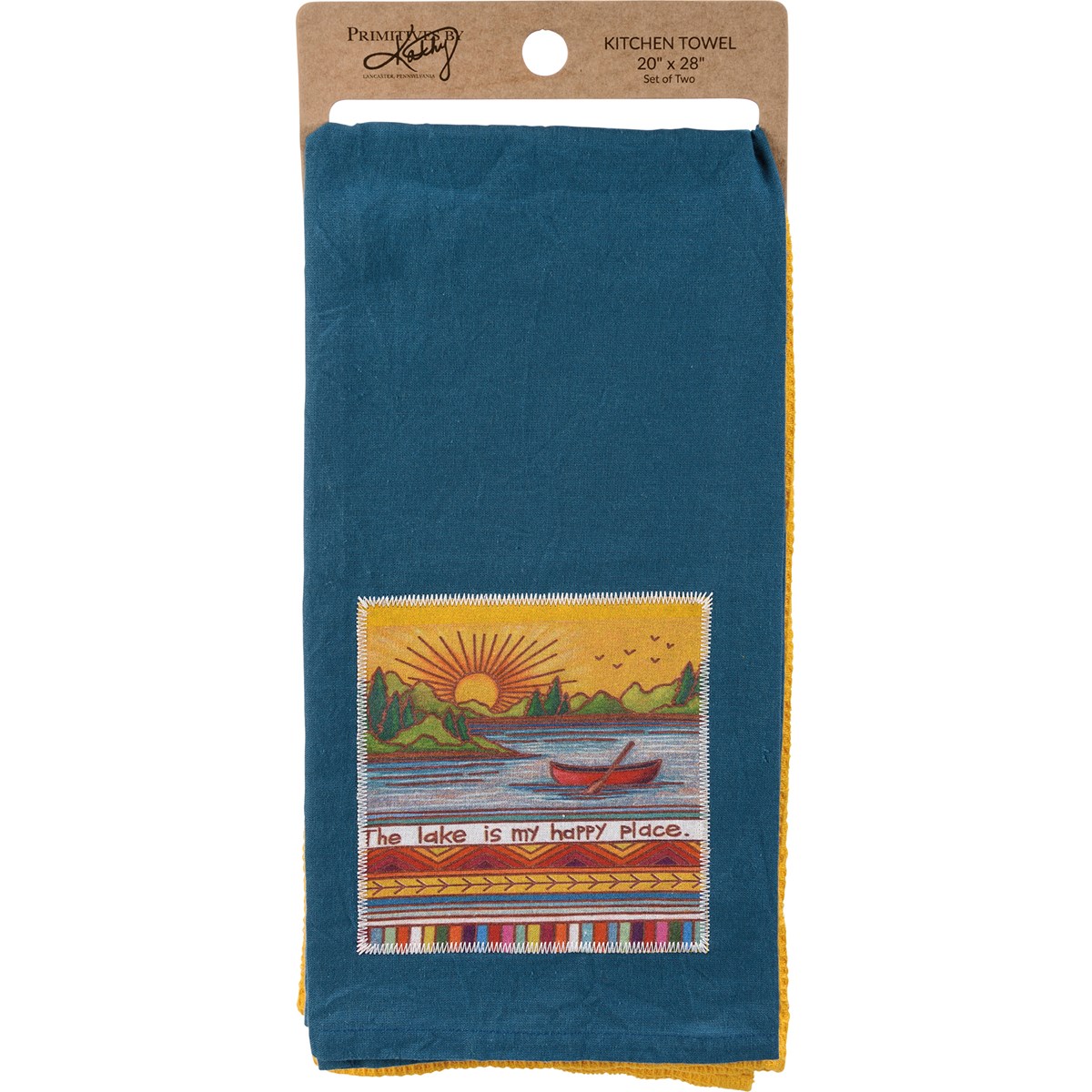 The Lake Is My Happy Place Kitchen Towel Set - Cotton