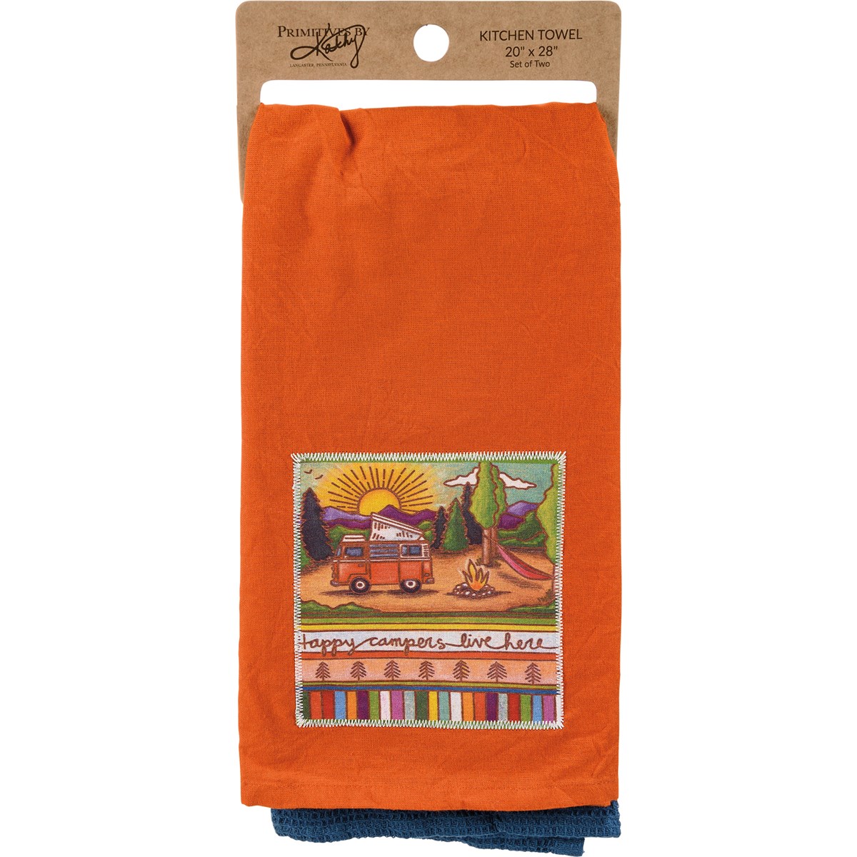 Happy Campers Live Here Kitchen Towel Set - Cotton