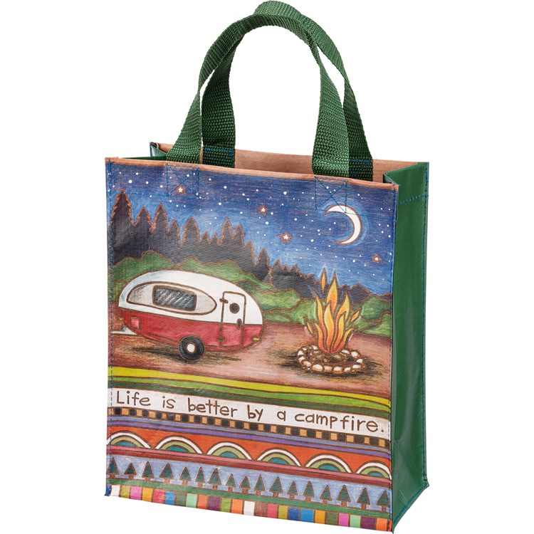 Daily Tote - Life Is Better By A Campfire - 8.75" x 10.25" x 4.75" - Post-Consumer Material, Nylon