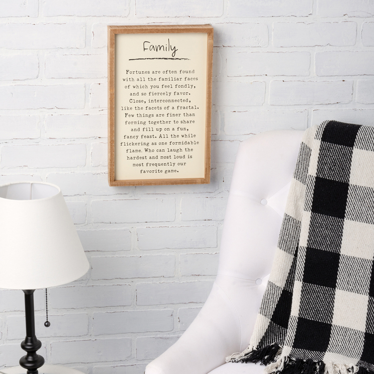 Family Inset Box Sign - Wood