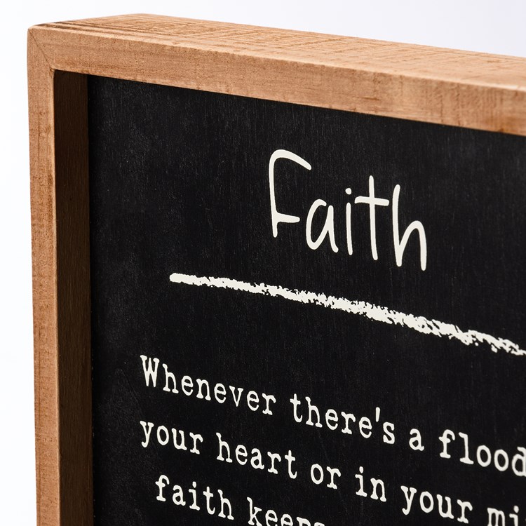 Faith Inset Box Sign - Wood