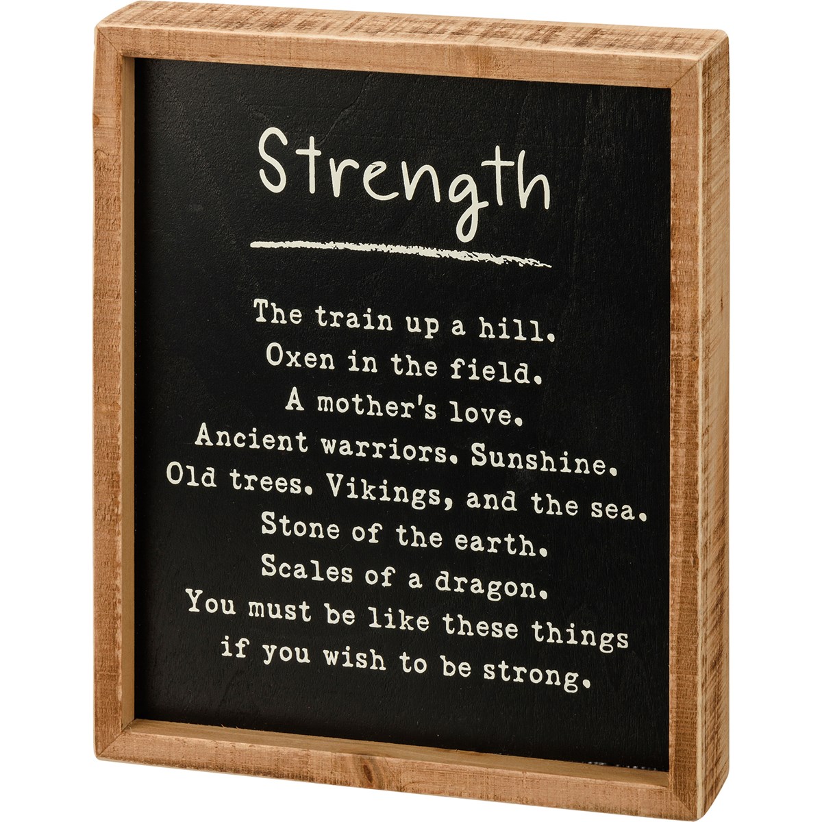 Strength Inset Box Sign - Wood