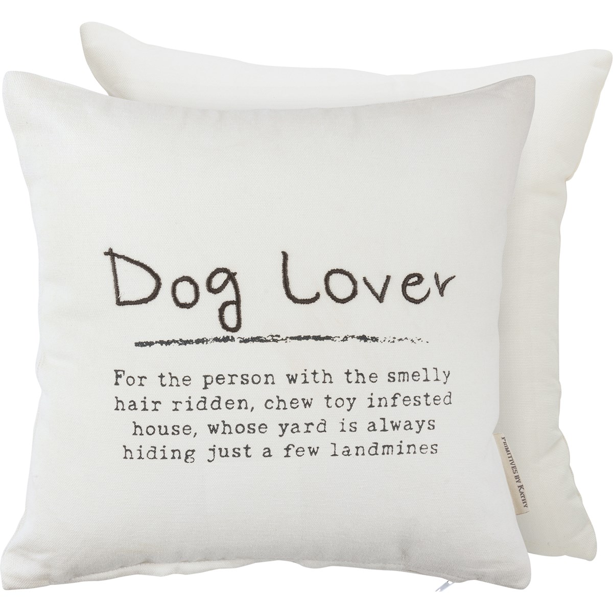 Pillow - Dog Lover - 12" x 12" - Cotton, Zipper