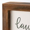 Laundry Room Rules Inset Box Sign - Wood