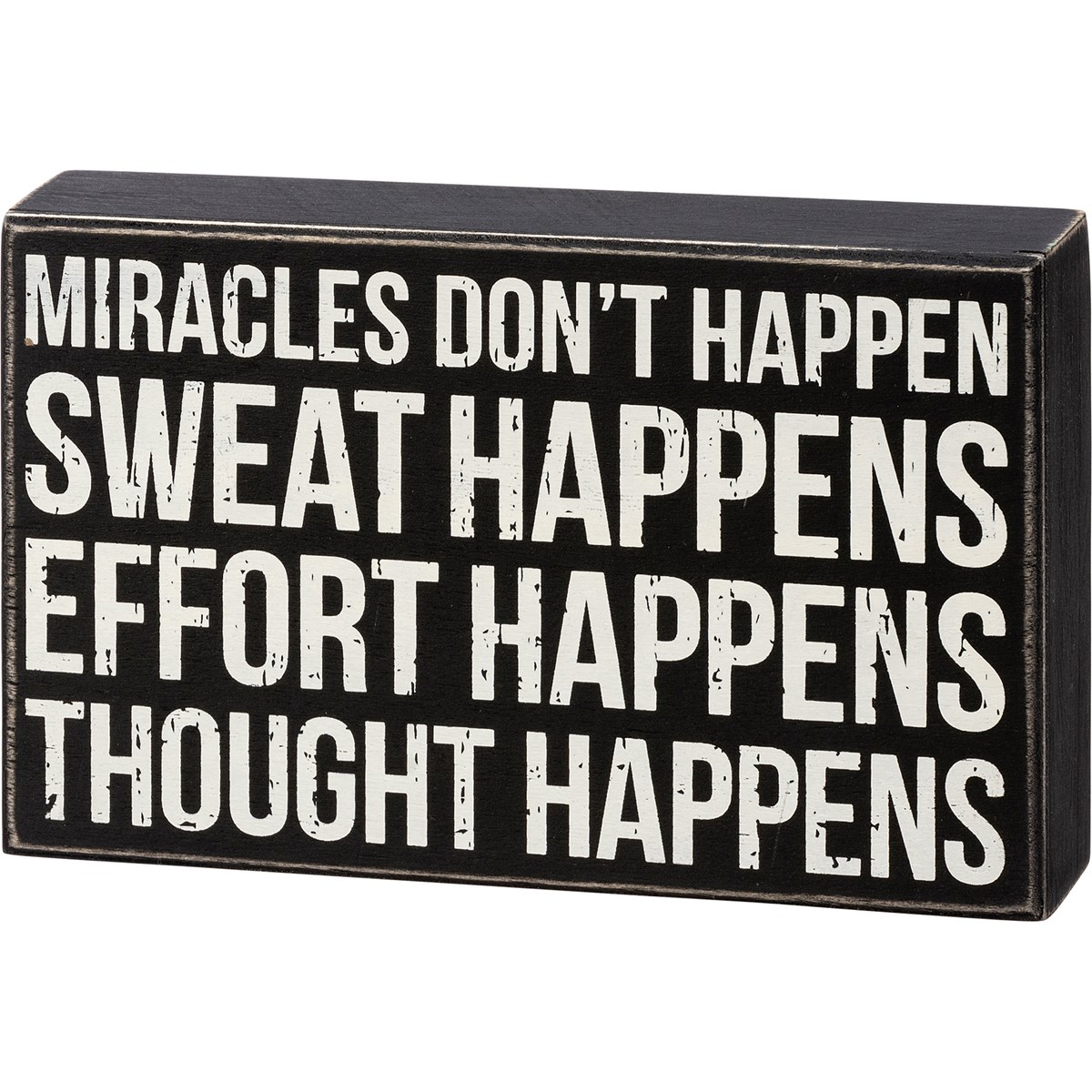 Thought Happens Box Sign - Wood