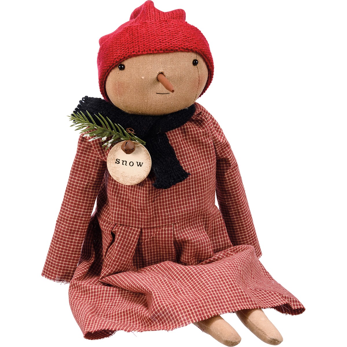Sierra Snowgirl Doll - Cotton, Wood, Wire, Plastic, Metal
