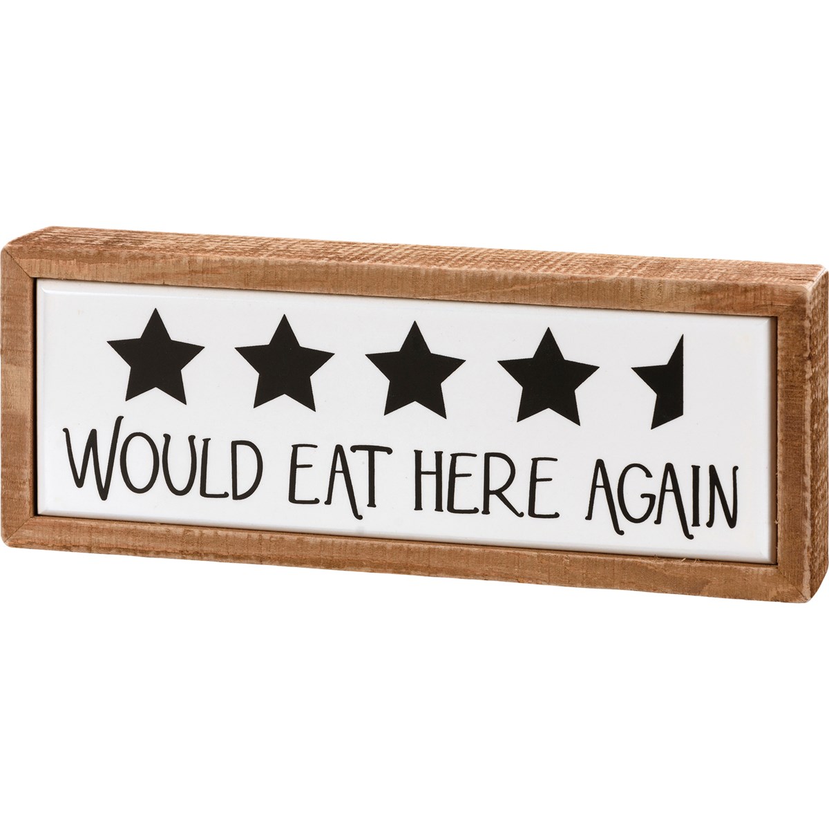 Would Eat Here Again Stars Box Sign - Wood