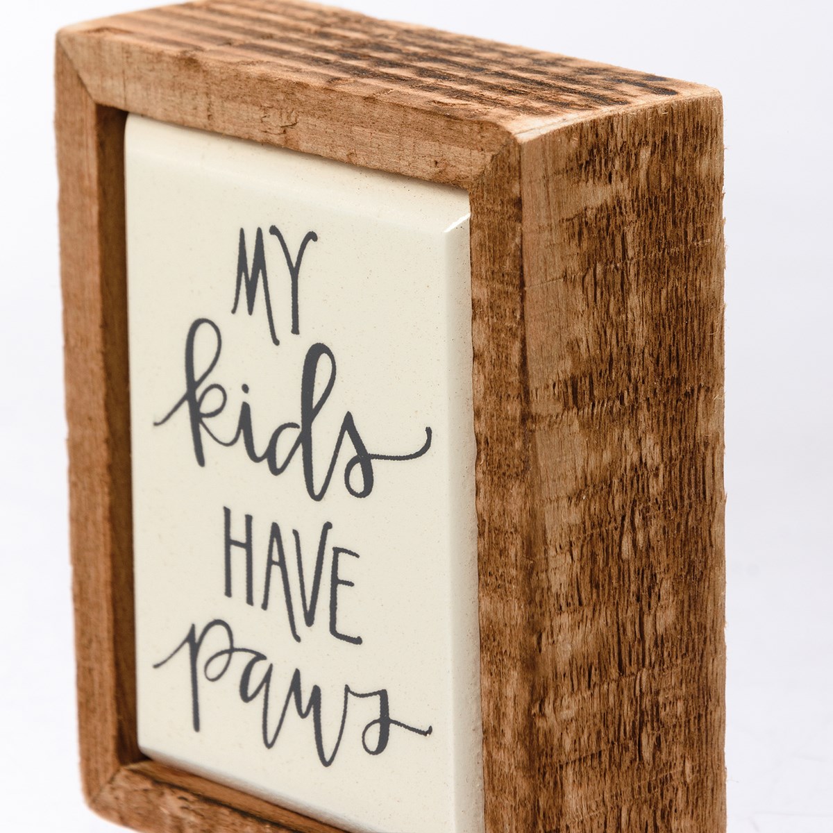 My Kids Have Paws Box Sign Mini - Wood